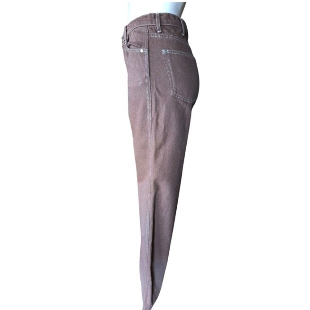 Reformation Cowboy High Rise Straight Leg Jeans Brown Cacao Contrast Stitch S 27 - Picture 4 of 9